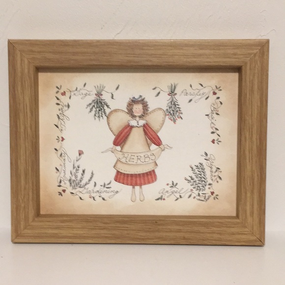 Wall art. Gardening Angel in frame 8 x 10” - Picture 1 of 3
